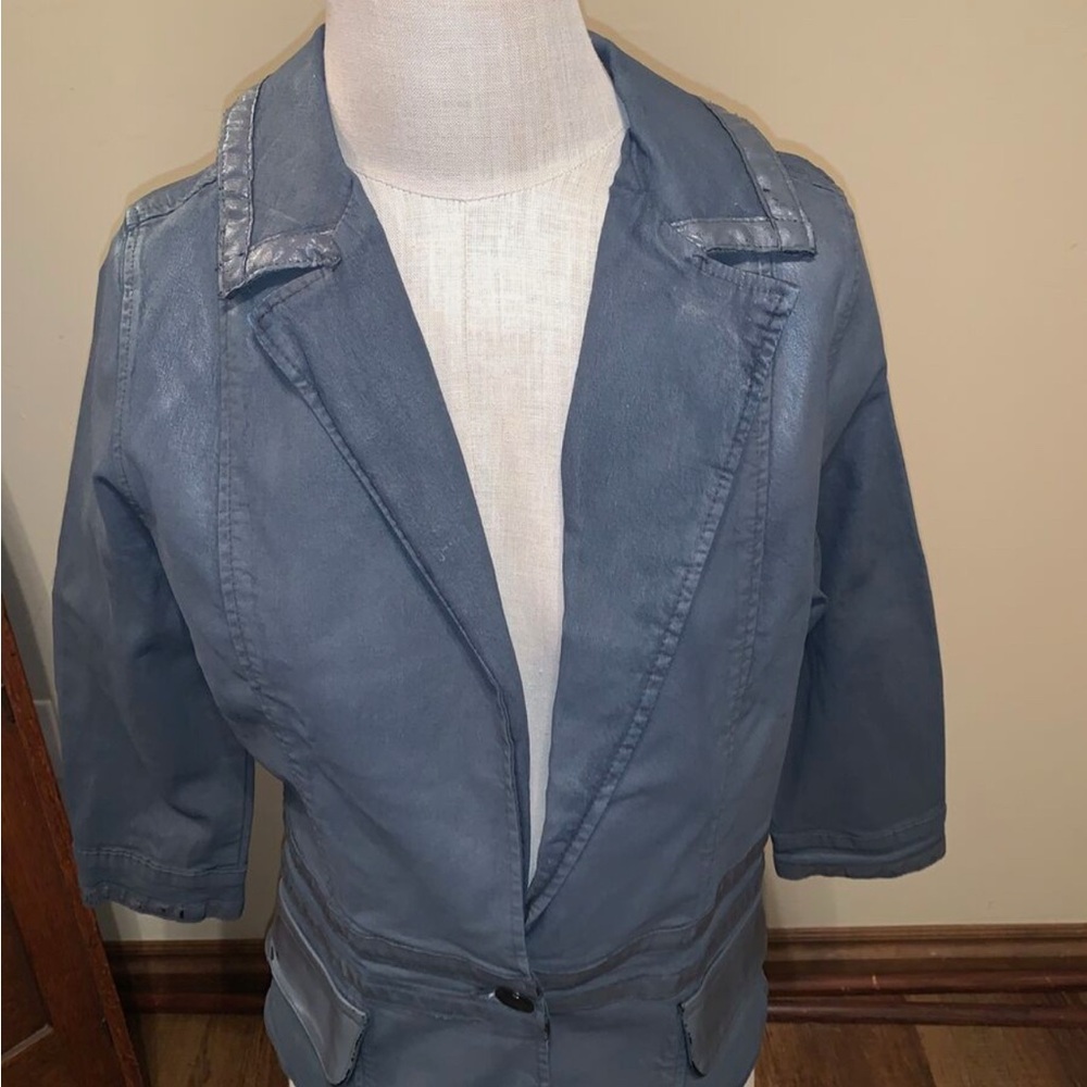 CHICK BY NICKY HILTON Coated Jacket Blazer Gray 
Junior XL NWOT